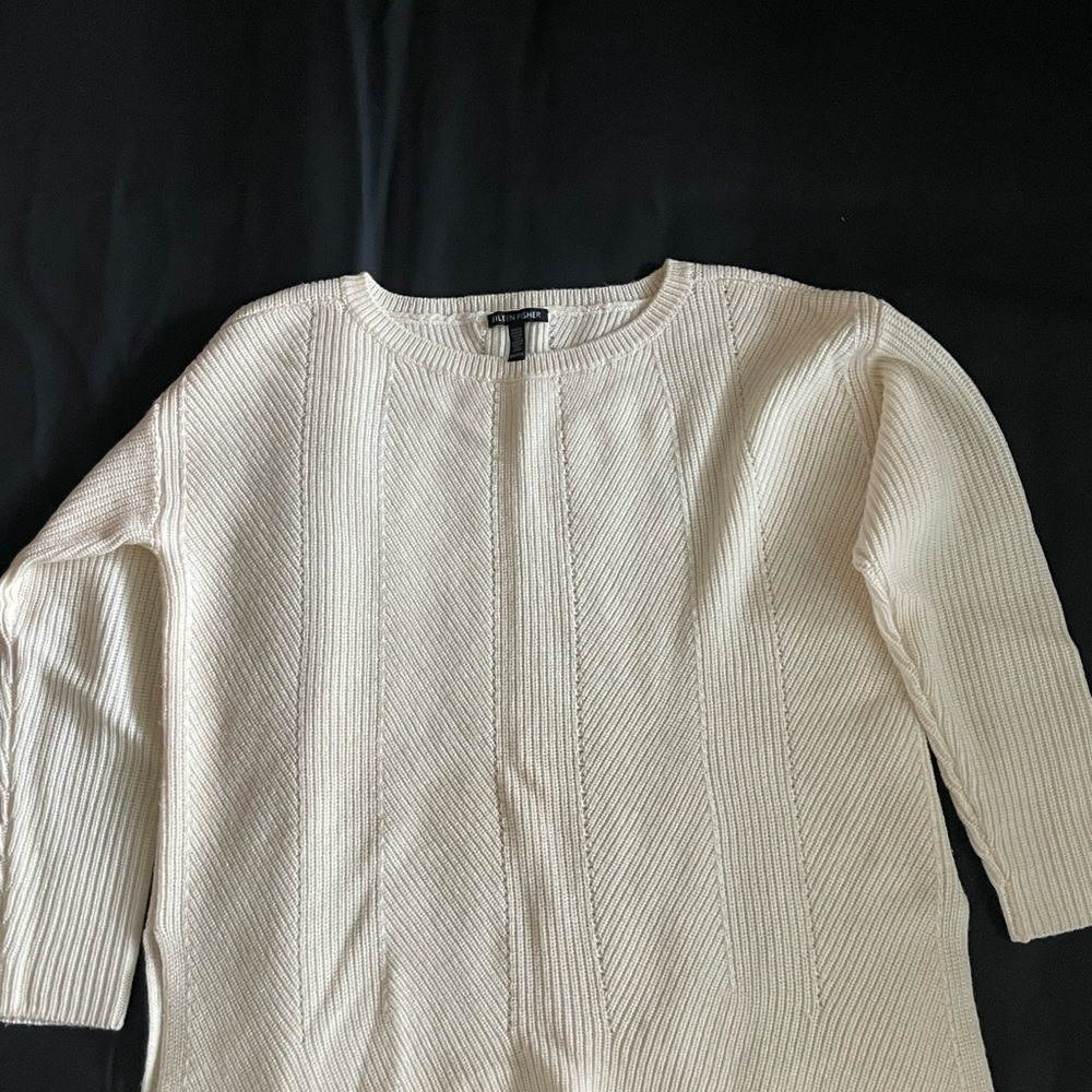 Eileen Fisher Cream Crew Neck Sweater